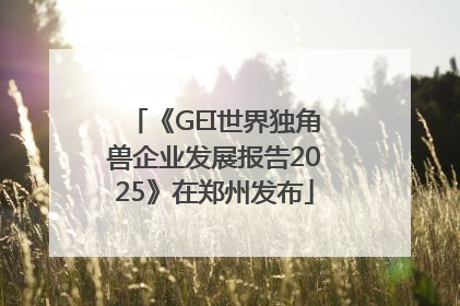 《GEI世界独角兽企业发展报告2025》在郑州发布