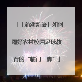 「蒲湖新语」如何踢好农村校园足球教育的“临门一脚”