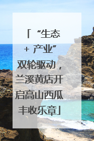 “生态 + 产业”双轮驱动，兰溪黄店开启高山西瓜丰收乐章