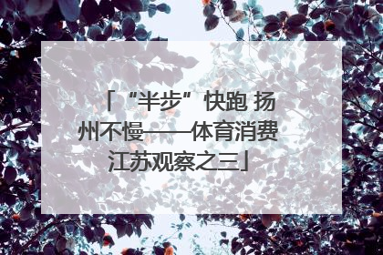 “半步”快跑 扬州不慢——体育消费江苏观察之三