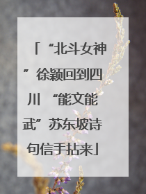 “北斗女神”徐颖回到四川 “能文能武”苏东坡诗句信手拈来