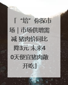 “培”你探市场｜市场供增需减 猪肉价同比降3元 未来40天便宜猪肉敞开吃