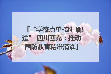 “学校点单-部门配送” 四川西充：推动国防教育精准滴灌