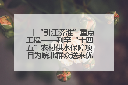 “引江济淮”重点工程——利辛“十四五”农村供水保障项目为皖北群众送来优质“引调水”