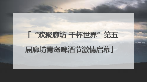 “欢聚廊坊 干杯世界”第五届廊坊青岛啤酒节激情启幕