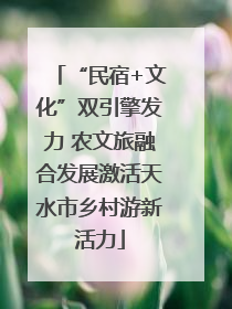“民宿+文化”双引擎发力 农文旅融合发展激活天水市乡村游新活力