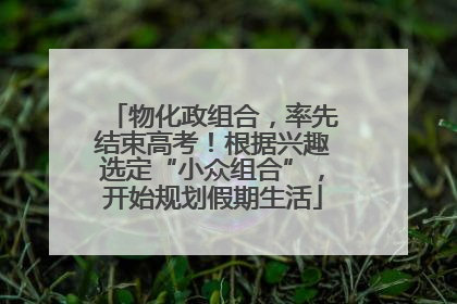 物化政组合，率先结束高考！根据兴趣选定“小众组合”，开始规划假期生活