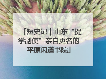 短史记｜山东“提学副使”亲自更名的平原闲道书院