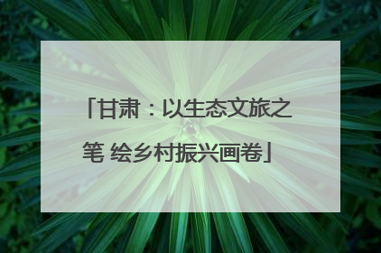 甘肃：以生态文旅之笔 绘乡村振兴画卷