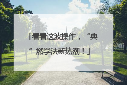 看看这波操作，“典”燃学法新热潮！