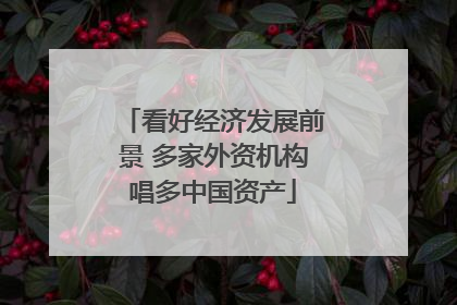 看好经济发展前景 多家外资机构唱多中国资产