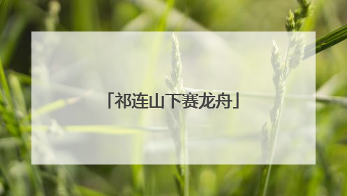 祁连山下赛龙舟