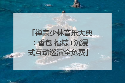 禅宗少林音乐大典：香包 福粽+沉浸式互动巡演全免费