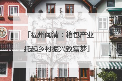 福州闽清：箱包产业托起乡村振兴致富梦