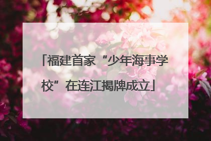 福建首家“少年海事学校”在连江揭牌成立
