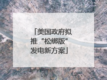 美国政府拟推“松绑版”发电新方案