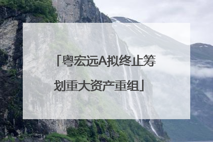 粤宏远A拟终止筹划重大资产重组