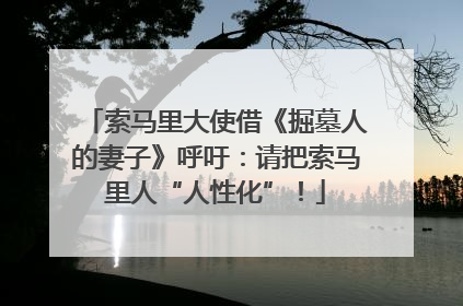 索马里大使借《掘墓人的妻子》呼吁：请把索马里人“人性化”！