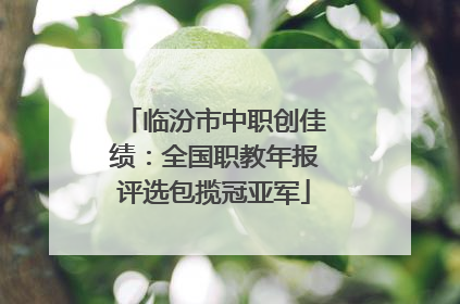 临汾市中职创佳绩：全国职教年报评选包揽冠亚军