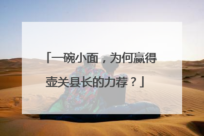 一碗小面，为何赢得壶关县长的力荐？