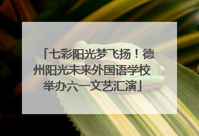 七彩阳光梦飞扬！德州阳光未来外国语学校举办六一文艺汇演