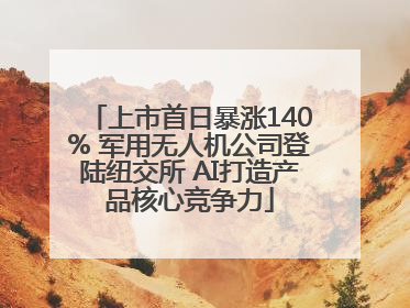 上市首日暴涨140% 军用无人机公司登陆纽交所 AI打造产品核心竞争力