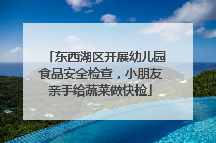 东西湖区开展幼儿园食品安全检查，小朋友亲手给蔬菜做快检