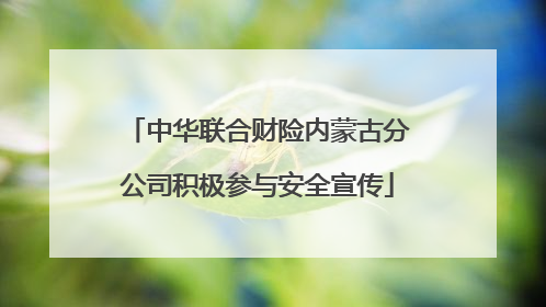 中华联合财险内蒙古分公司积极参与安全宣传