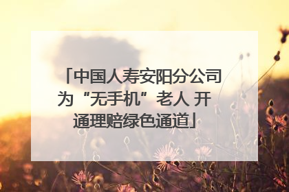 中国人寿安阳分公司为“无手机”老人 开通理赔绿色通道