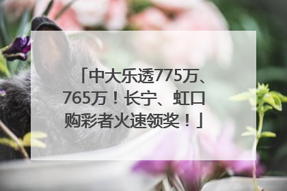 中大乐透775万、765万！长宁、虹口购彩者火速领奖！