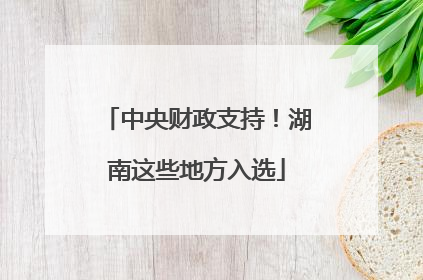 中央财政支持！湖南这些地方入选