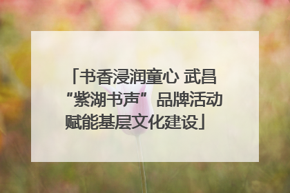 书香浸润童心 武昌“紫湖书声”品牌活动赋能基层文化建设