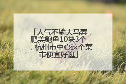 人气不输大马弄，肥美鲍鱼10块3个，杭州市中心这个菜市便宜好逛