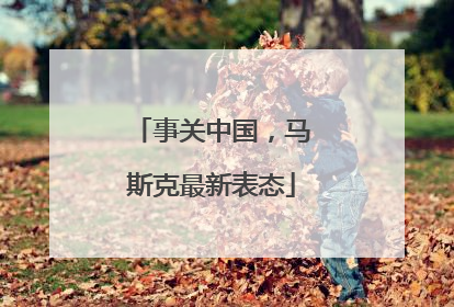 事关中国，马斯克最新表态
