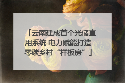 云南建成首个光储直用系统 电力赋能打造零碳乡村“样板房”