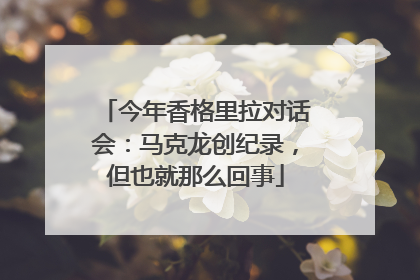 今年香格里拉对话会：马克龙创纪录，但也就那么回事
