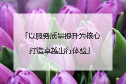 以服务质量提升为核心 打造卓越出行体验