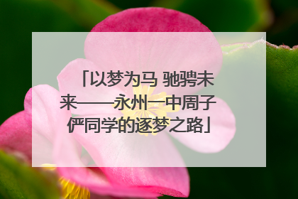 以梦为马 驰骋未来——永州一中周子俨同学的逐梦之路