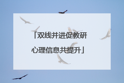 双线并进促教研 心理信息共提升
