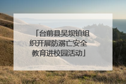 台前县吴坝镇组织开展防溺亡安全教育进校园活动
