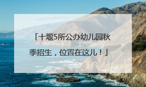 十堰5所公办幼儿园秋季招生，位置在这儿！