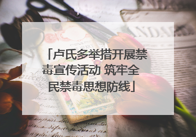 卢氏多举措开展禁毒宣传活动 筑牢全民禁毒思想防线