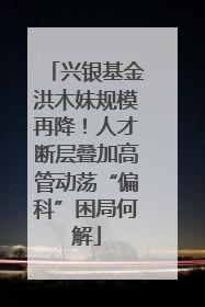 兴银基金洪木妹规模再降！人才断层叠加高管动荡“偏科”困局何解