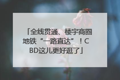 全线贯通、楼宇商圈地铁“一路直达”！CBD这儿更好逛了