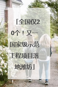 全国仅20个！又一国家级示范工程项目落地潍坊