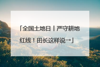 全国土地日丨严守耕地红线！田长这样说→