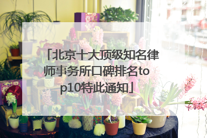 北京十大顶级知名律师事务所口碑排名top10特此通知
