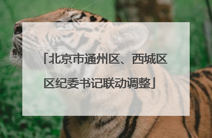 北京市通州区、西城区区纪委书记联动调整