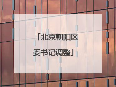 北京朝阳区委书记调整