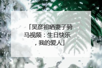 吴彦祖晒妻子骑马视频：生日快乐，我的爱人